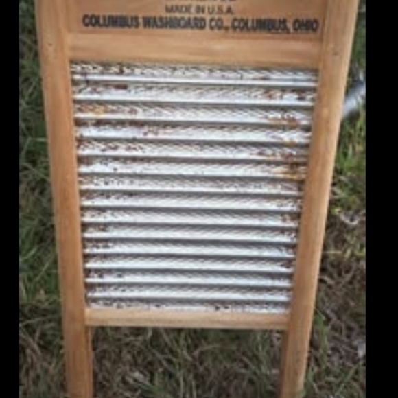 Wooden and Silver Washboard - Picture 2 of 2